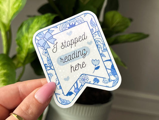 I Stopped Reading Here Floral Bookmark sticker