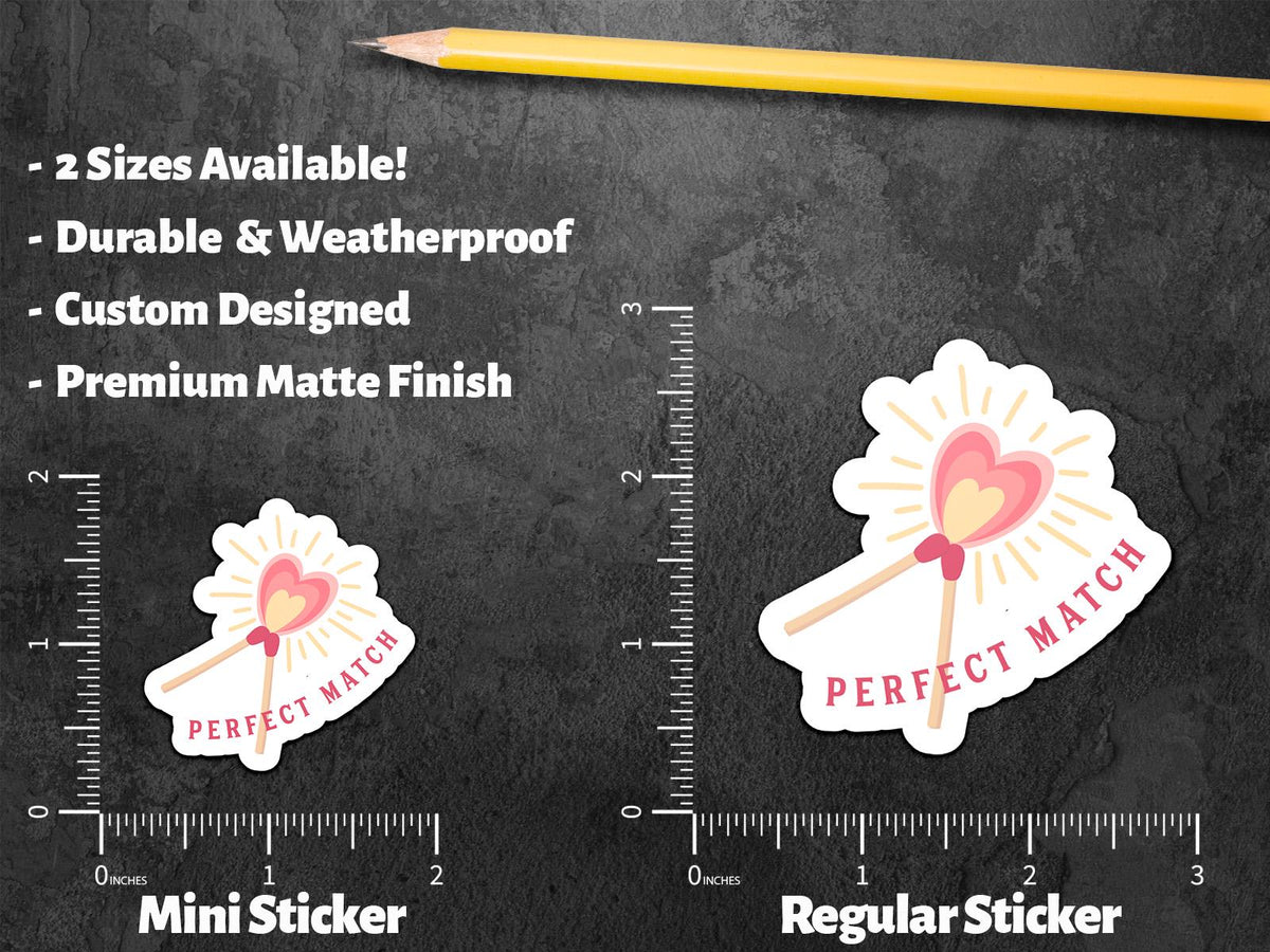 Perfect Match sticker, two matches forming heart flame – view 2