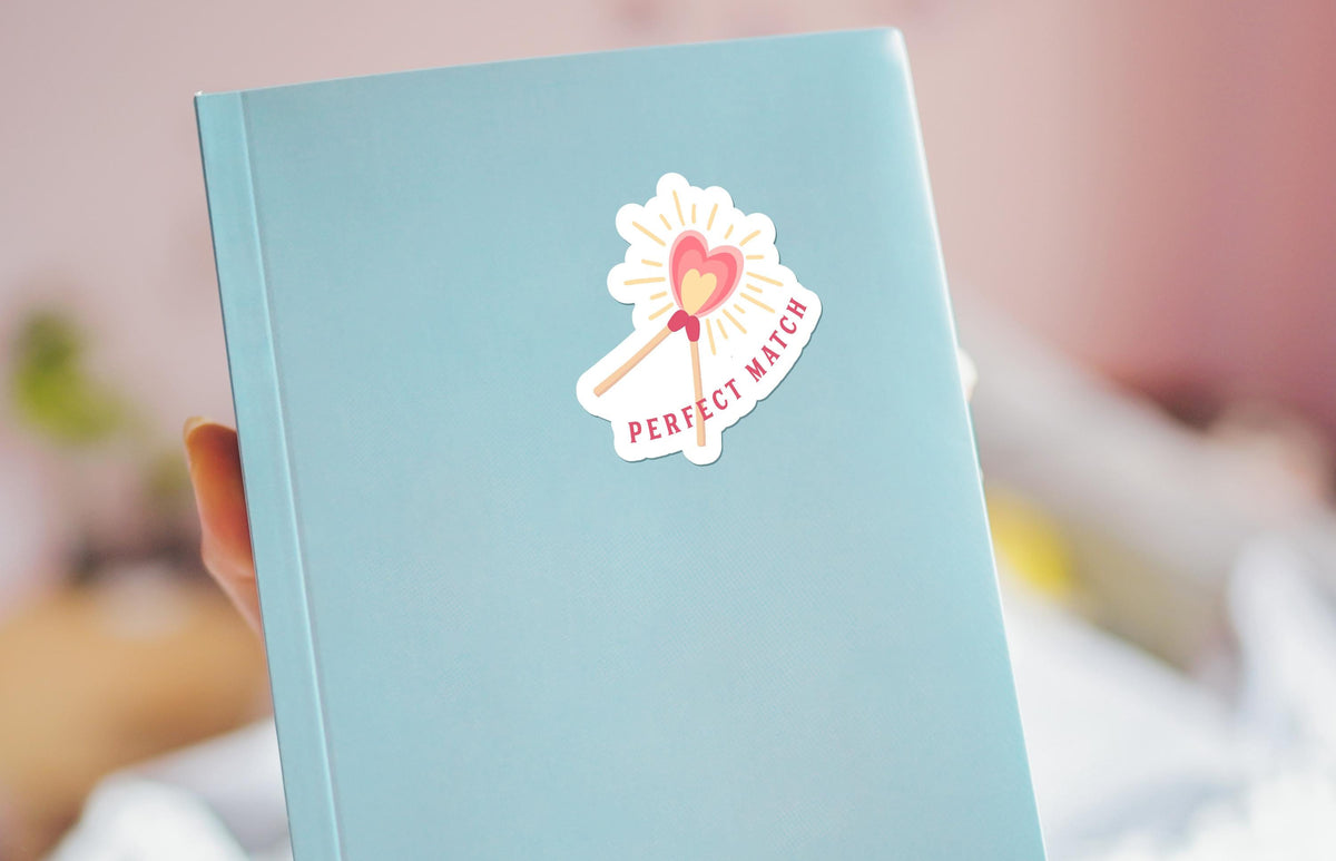 Perfect Match sticker, two matches forming heart flame – view 3