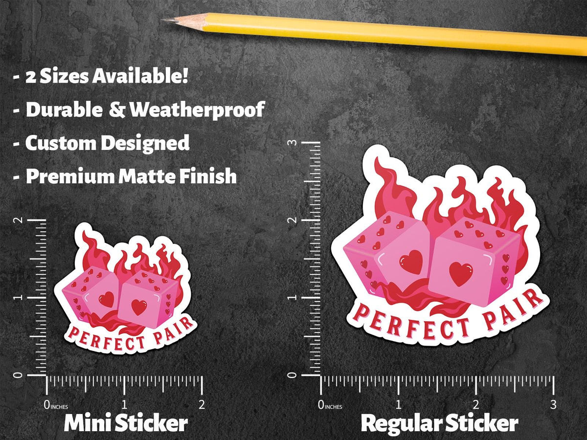 Perfect Pair sticker, cute dice with hearts – view 2