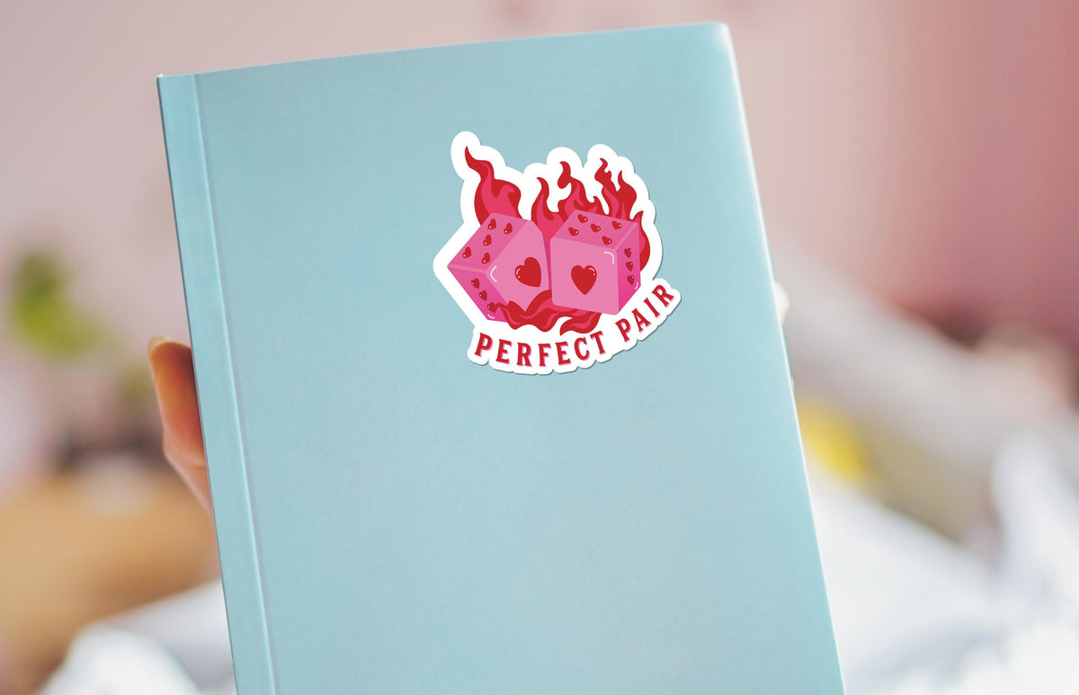 Perfect Pair sticker, cute dice with hearts – view 3