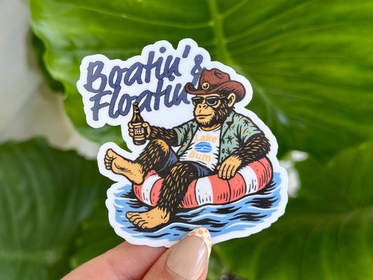 Boatin' & Floatin' sticker
