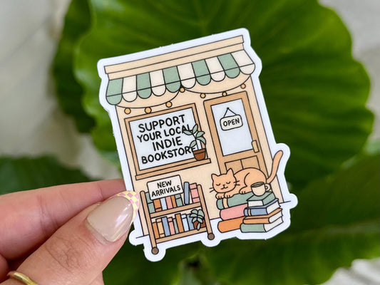 Indie Bookstore Cat sticker