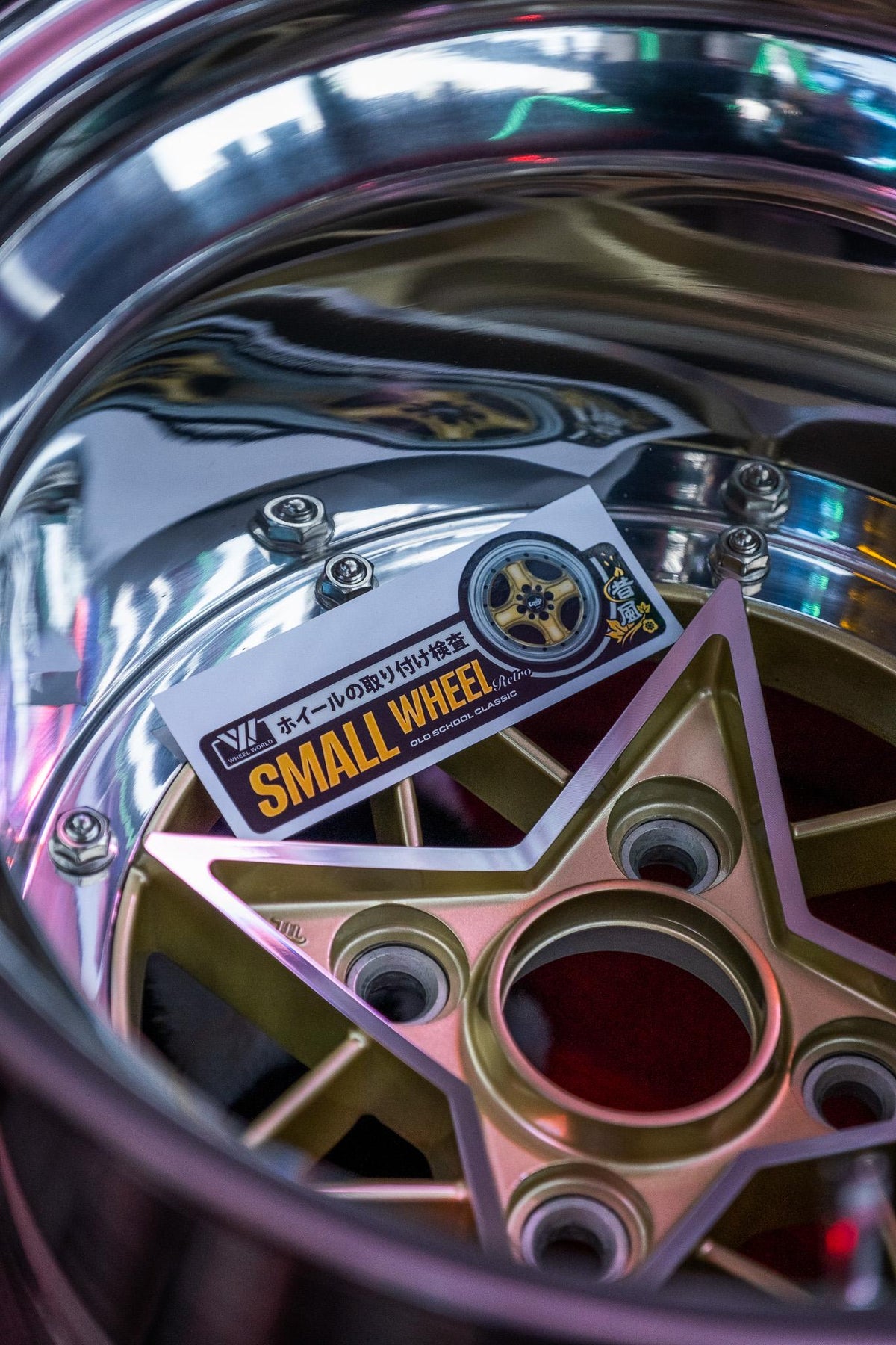 Small Wheel Gold Sticker JDM car sticker – view 4