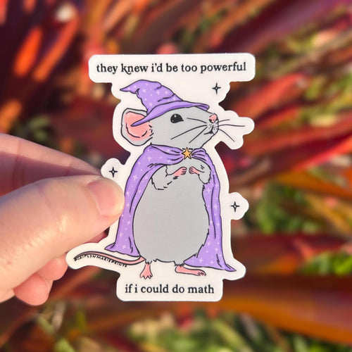 If I Could Do Math Wizard Mouse Sticker die-cut vinyl sticker
