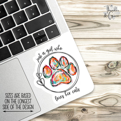Just a Girl Who Loves Her Cats sticker – view 2