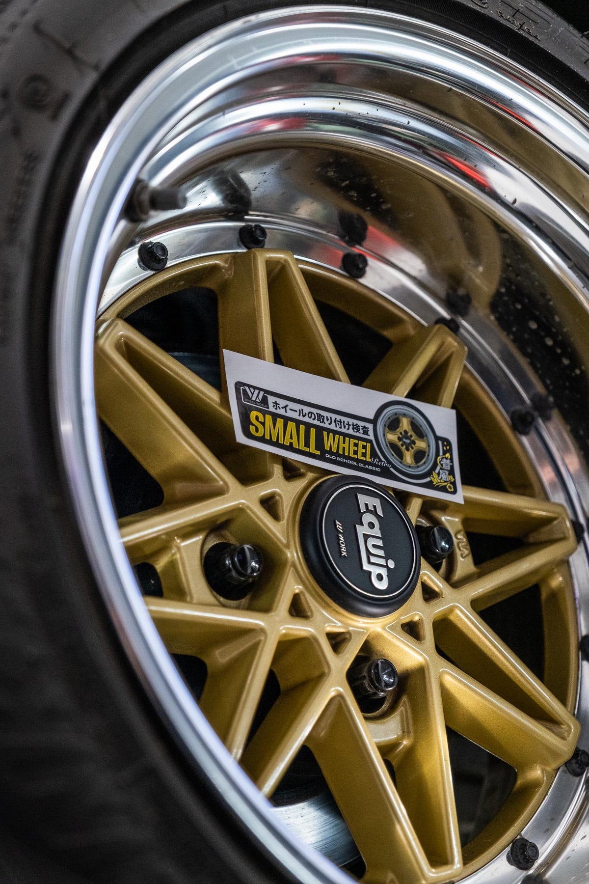 Small Wheel Gold Sticker JDM car sticker – view 3