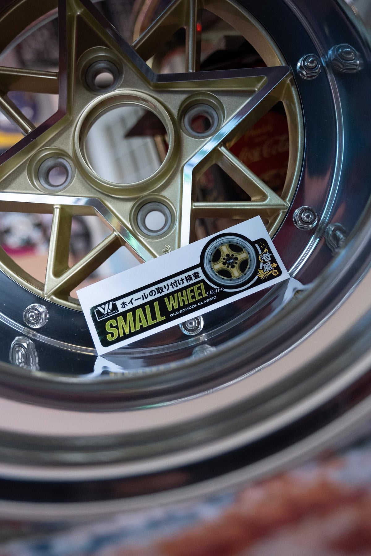 Small Wheel Gold Sticker JDM car sticker – view 2