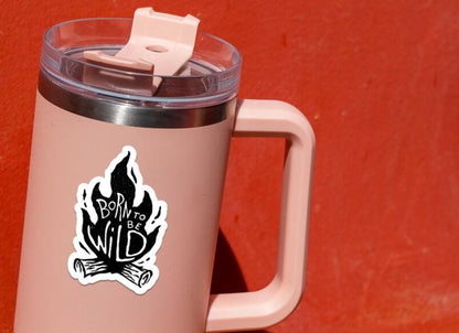 Born to Be Wild sticker, black and white flame design – view 4