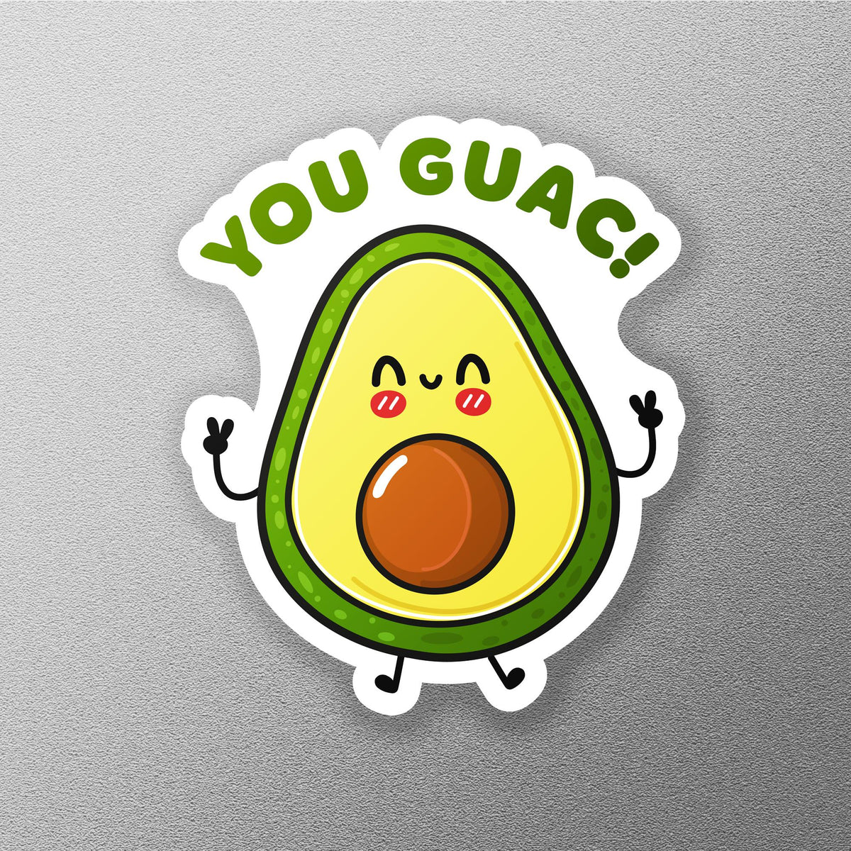 You Guac (You Rock Pun) sticker, cute avocado love pun – view 2