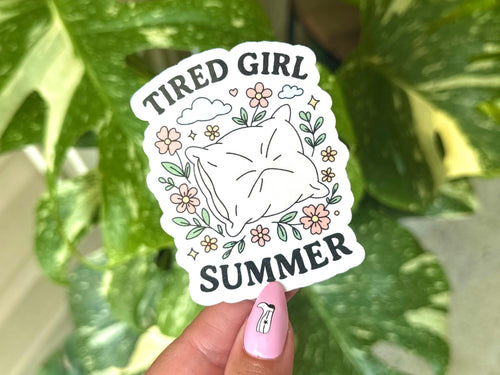 Tired Girl Summer sticker