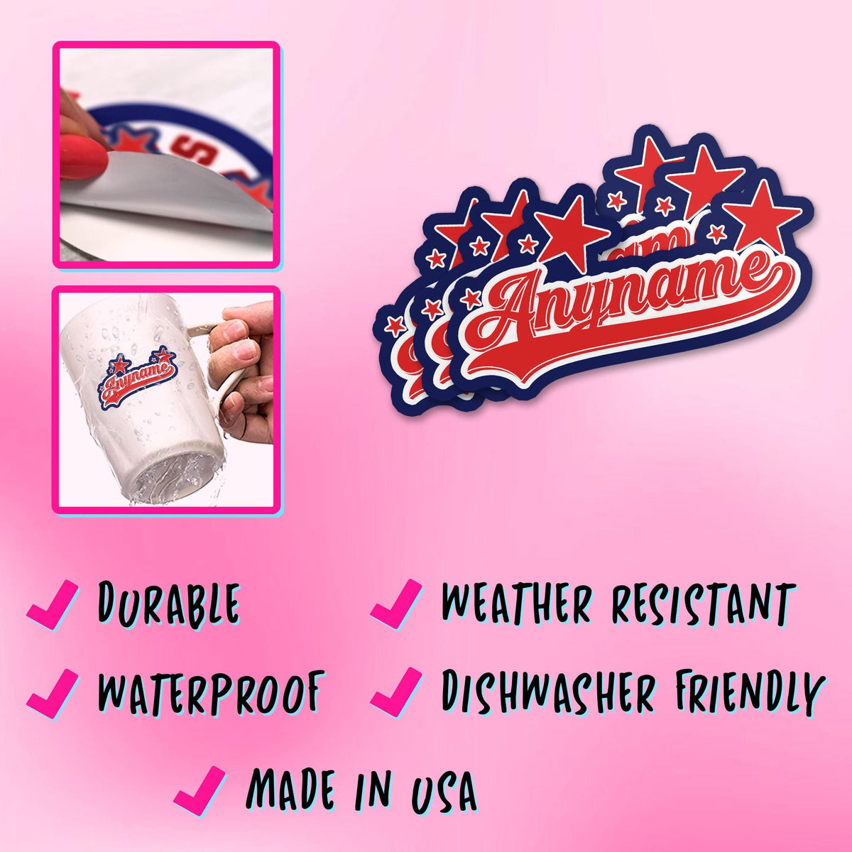 Custom all stars script name sticker with stars – view 5