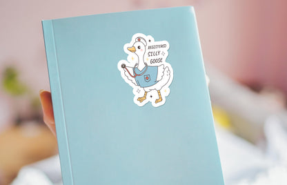Registered Silly Goose Nurse sticker, cute goose humor for rn life – view 3