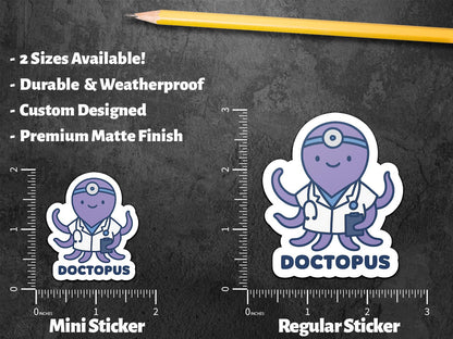Doctopus Octopus sticker, funny doctor octopus pun – view 2