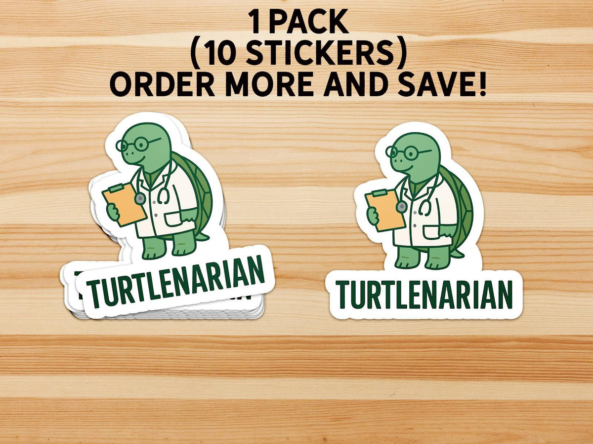 Turtlenarian Veterinarian sticker, funny turtle vet pun – view 4
