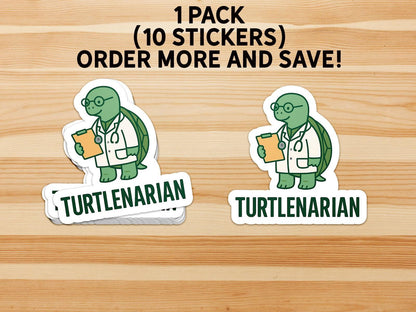 Turtlenarian Veterinarian sticker, funny turtle vet pun – view 4