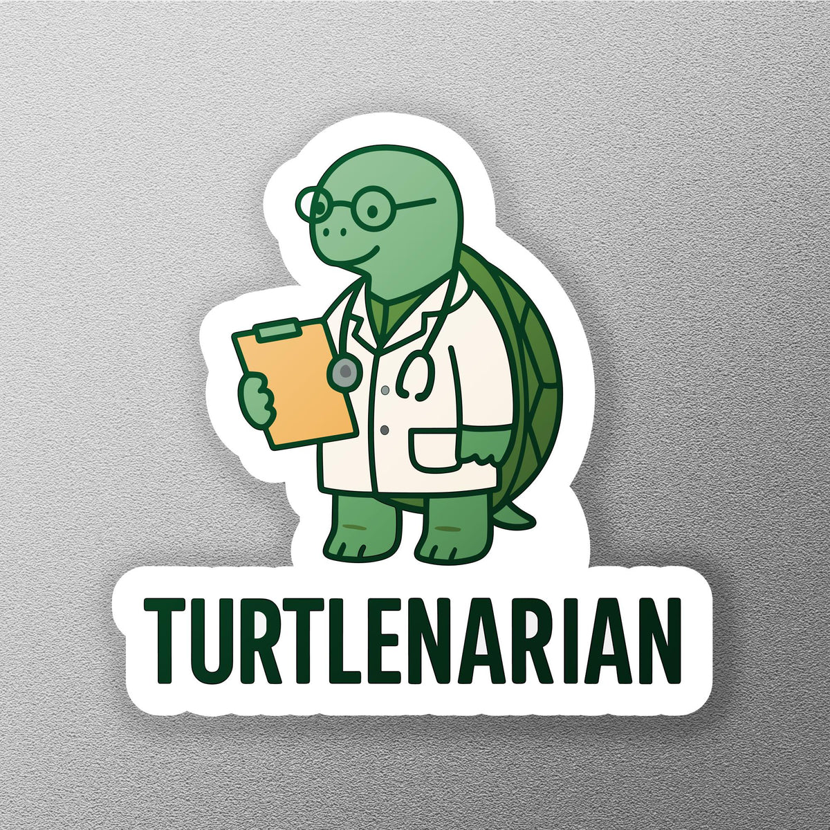 Turtlenarian Veterinarian sticker, funny turtle vet pun – view 3