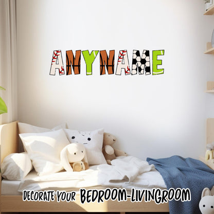 Custom Sports Name Wall Decal by Stickreews — view 2