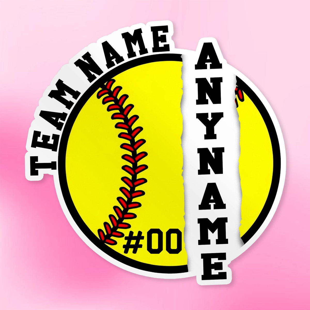 Custom Softball Team Name Sticker by Stickreews