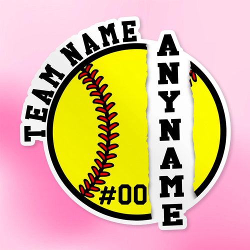 Custom Softball Team Name Sticker by Stickreews