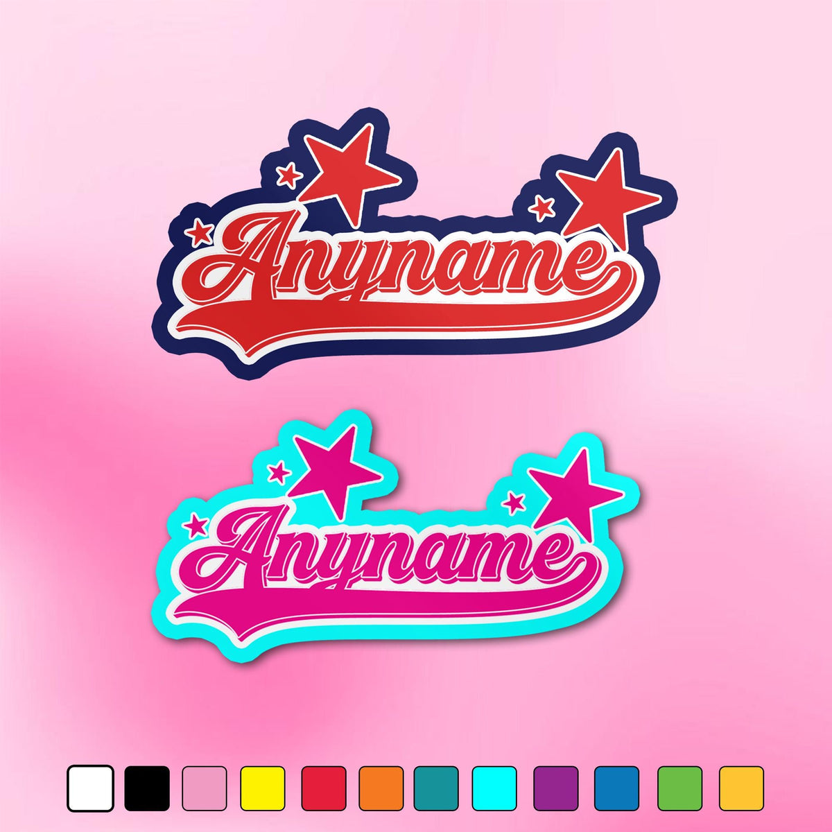 Custom all stars script name sticker with stars