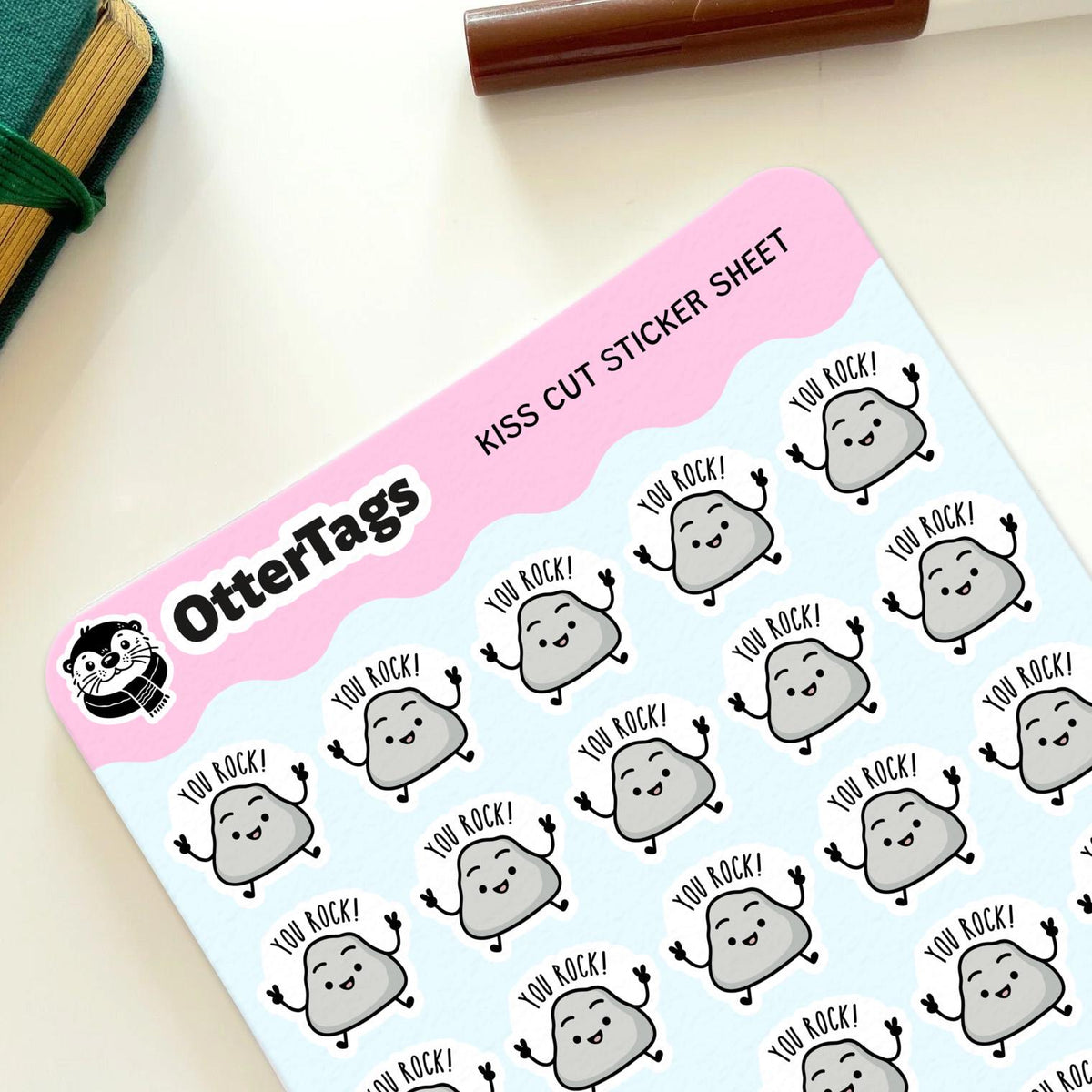 You Rock mini sticker sheet, 35 small encouragement – view 2