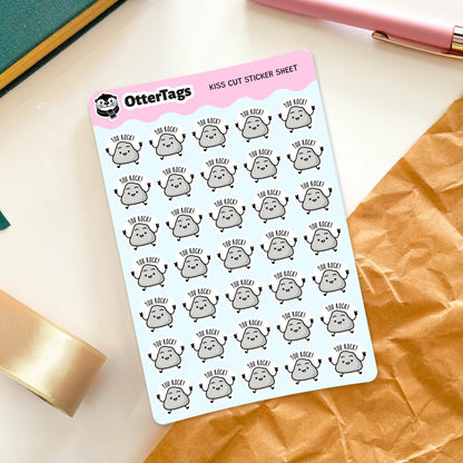 You Rock mini sticker sheet, 35 small encouragement