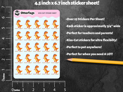 Rawr-some mini sticker sheet, fun reward for teachers – view 2