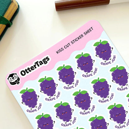 Grape Job mini sticker sheet, fun reward for teachers – view 2