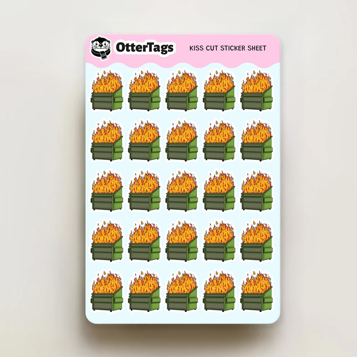 Dumpster Fire mini sticker sheet, work notes – view 4
