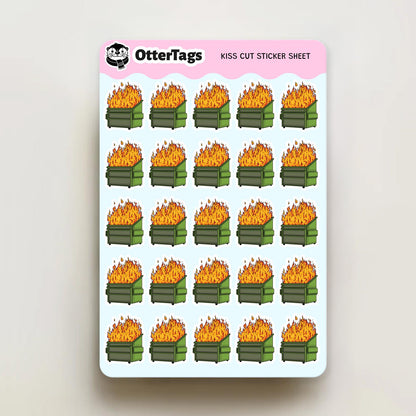 Dumpster Fire mini sticker sheet, work notes – view 4