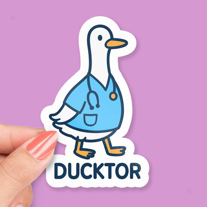 Ductor Doctor sticker, cute duck pun
