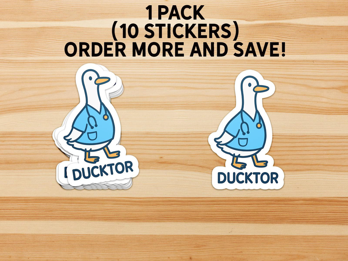 Ductor Doctor sticker, cute duck pun – view 4