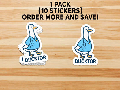 Ductor Doctor sticker, cute duck pun – view 4