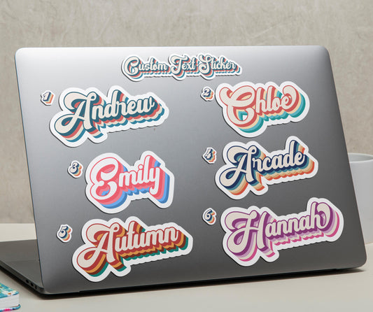 Personalized Retro Name sticker, aesthetic name label