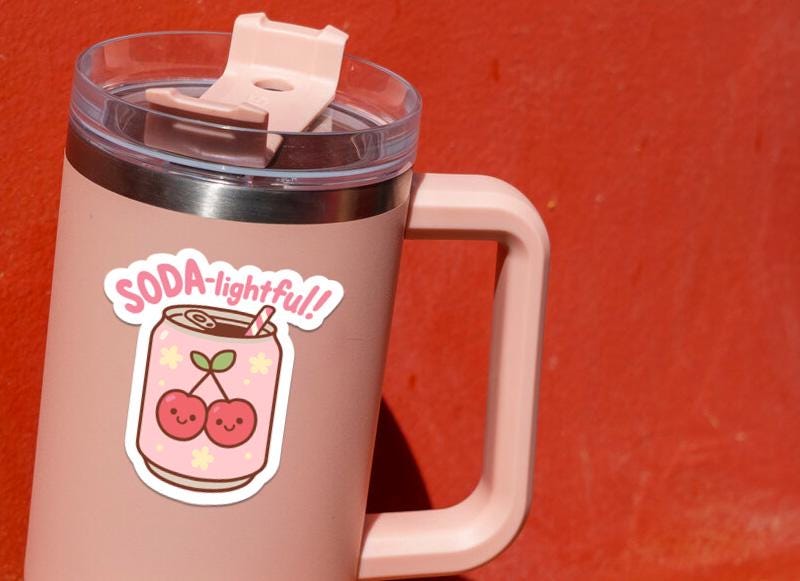 Soda-lightful sticker, so delightful soda can with cherries – view 4