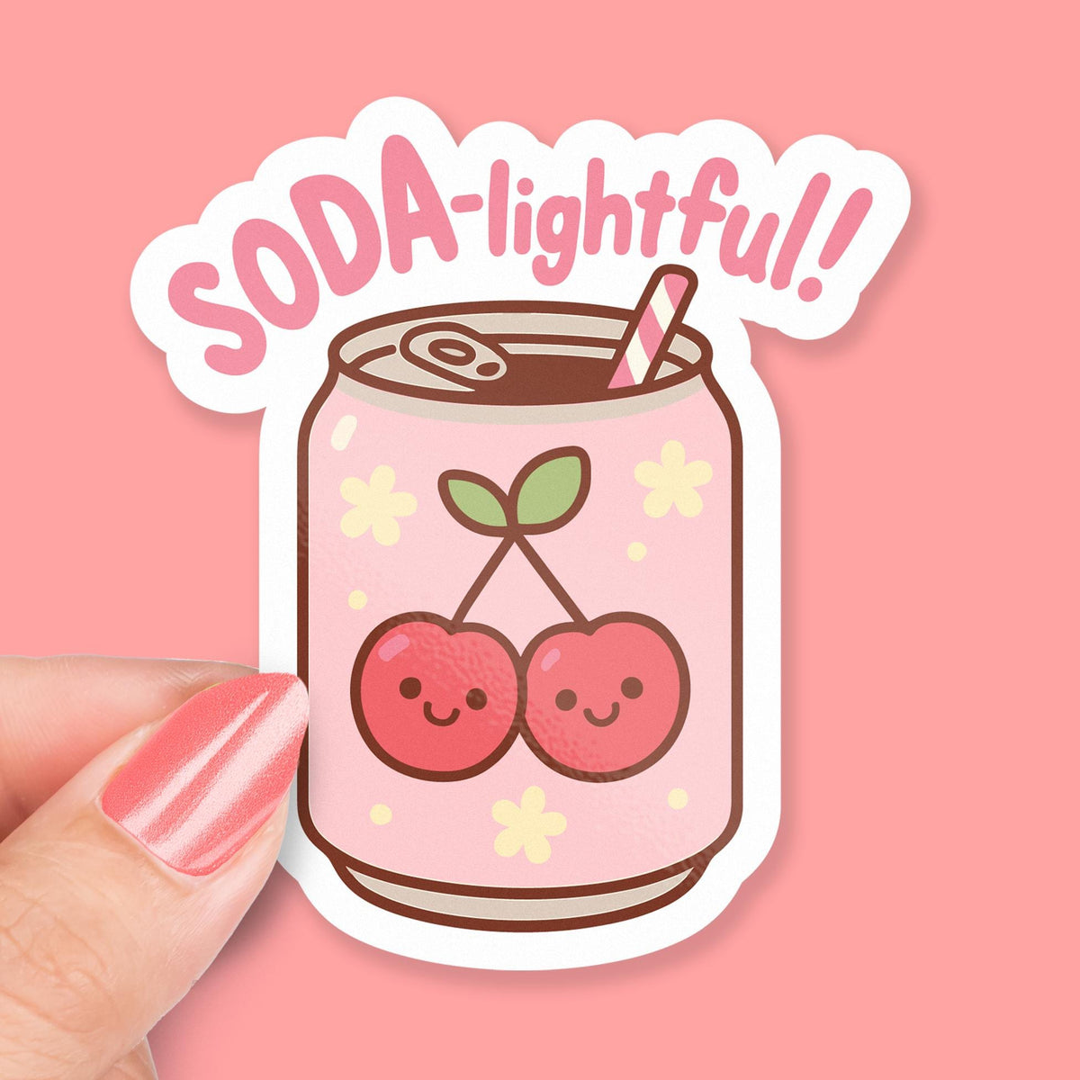 Soda-lightful sticker, so delightful soda can with cherries