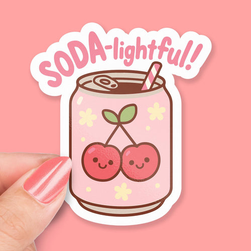 Soda-lightful sticker, so delightful soda can with cherries