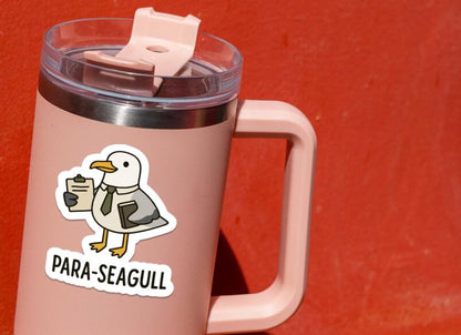 Para-Seagull sticker, funny paralegal seagull pun – view 4