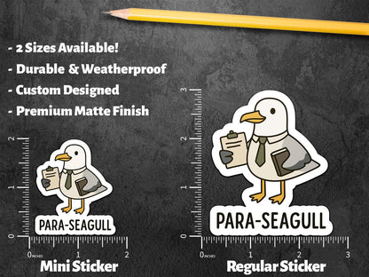 Para-Seagull sticker, funny paralegal seagull pun – view 2