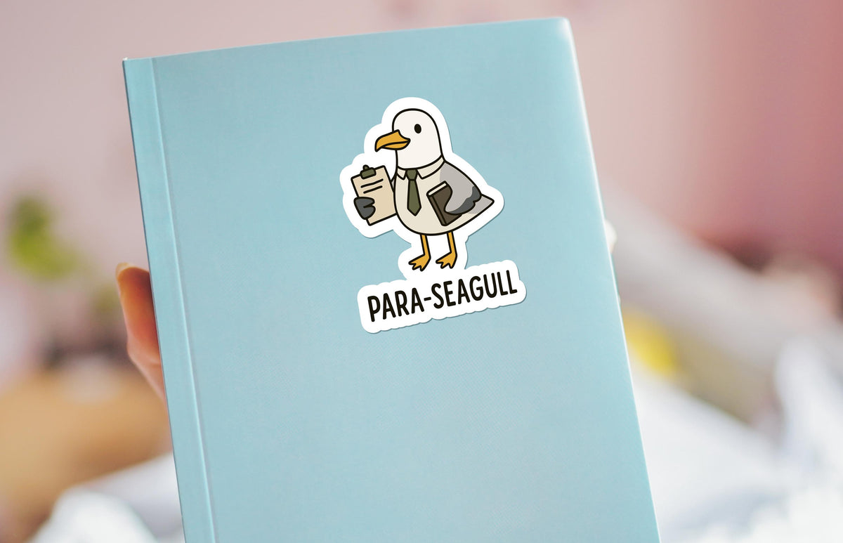 Para-Seagull sticker, funny paralegal seagull pun – view 3
