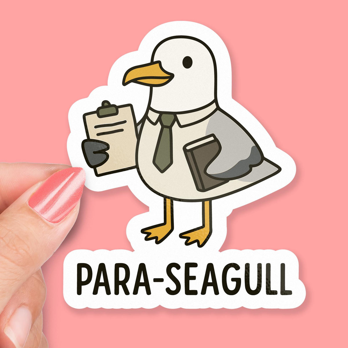 Para-Seagull sticker, funny paralegal seagull pun