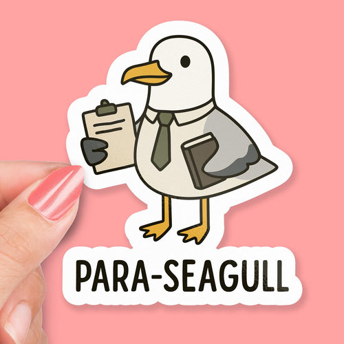 Para-Seagull sticker, funny paralegal seagull pun