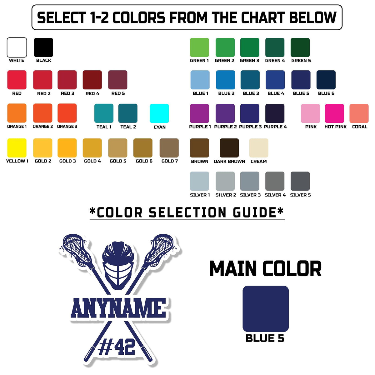 Custom lacrosse mom sticker with a name and number – view 2