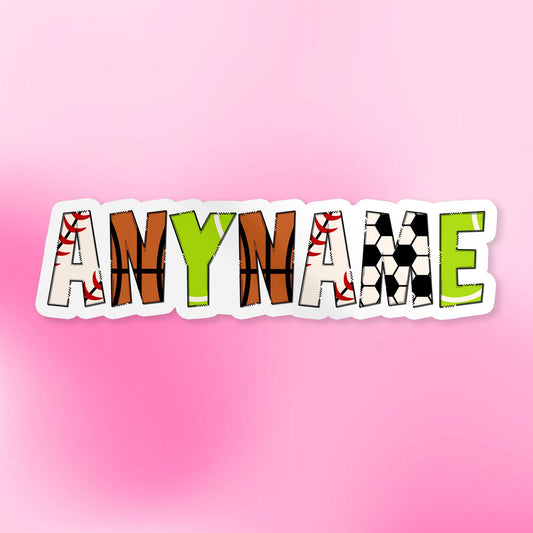 Custom sports mom team spirit name sticker