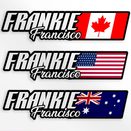 Custom Country Flag Name & Number Sticker by Stickreews