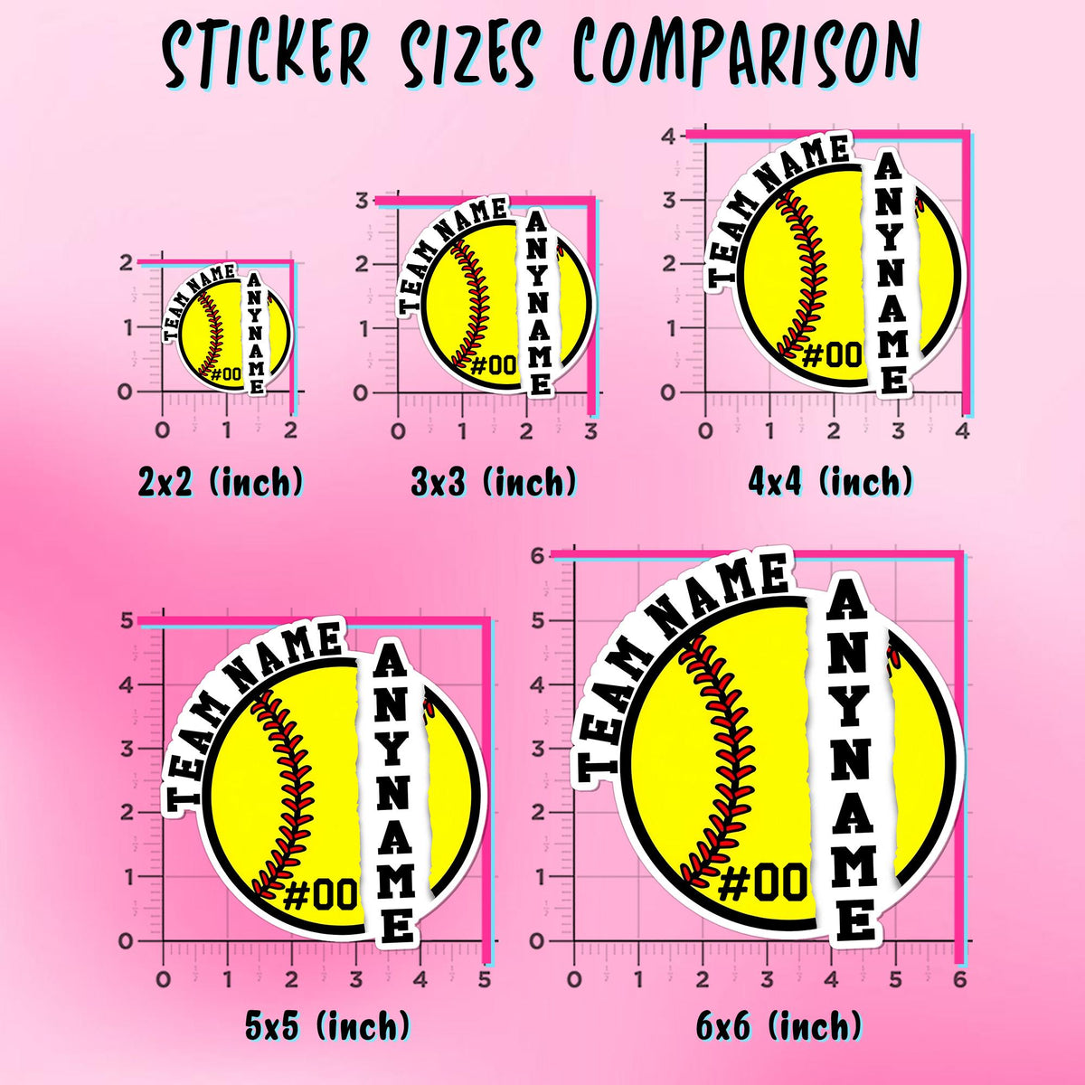 Custom Softball Team Name Sticker by Stickreews — view 2