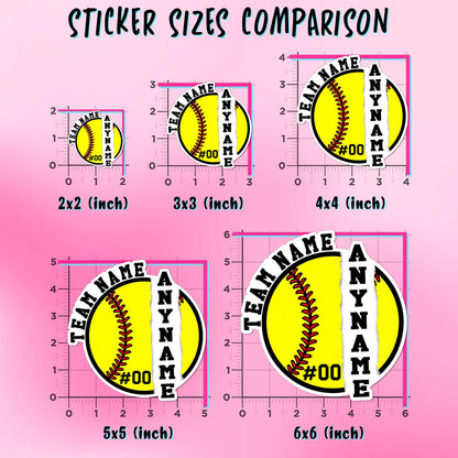 Custom Softball Team Name Sticker by Stickreews — view 2