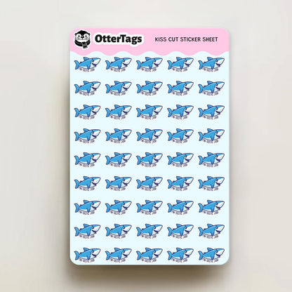 Fin-tastic Job mini sticker sheet, 30 cute shark to celebrate a fantastic job – view 3