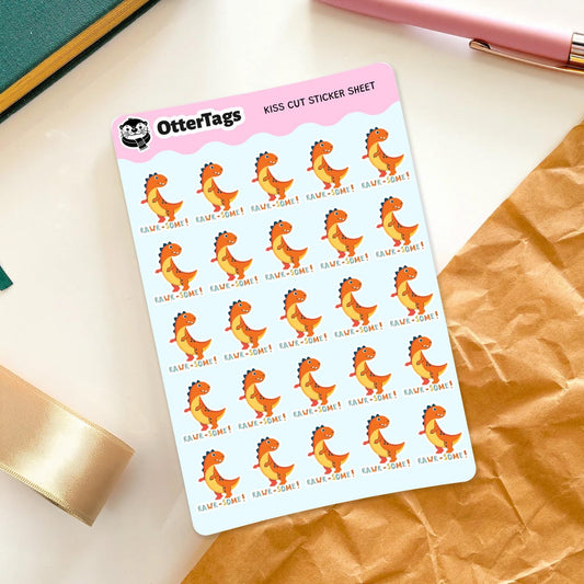 Rawr-some mini sticker sheet, fun reward for teachers